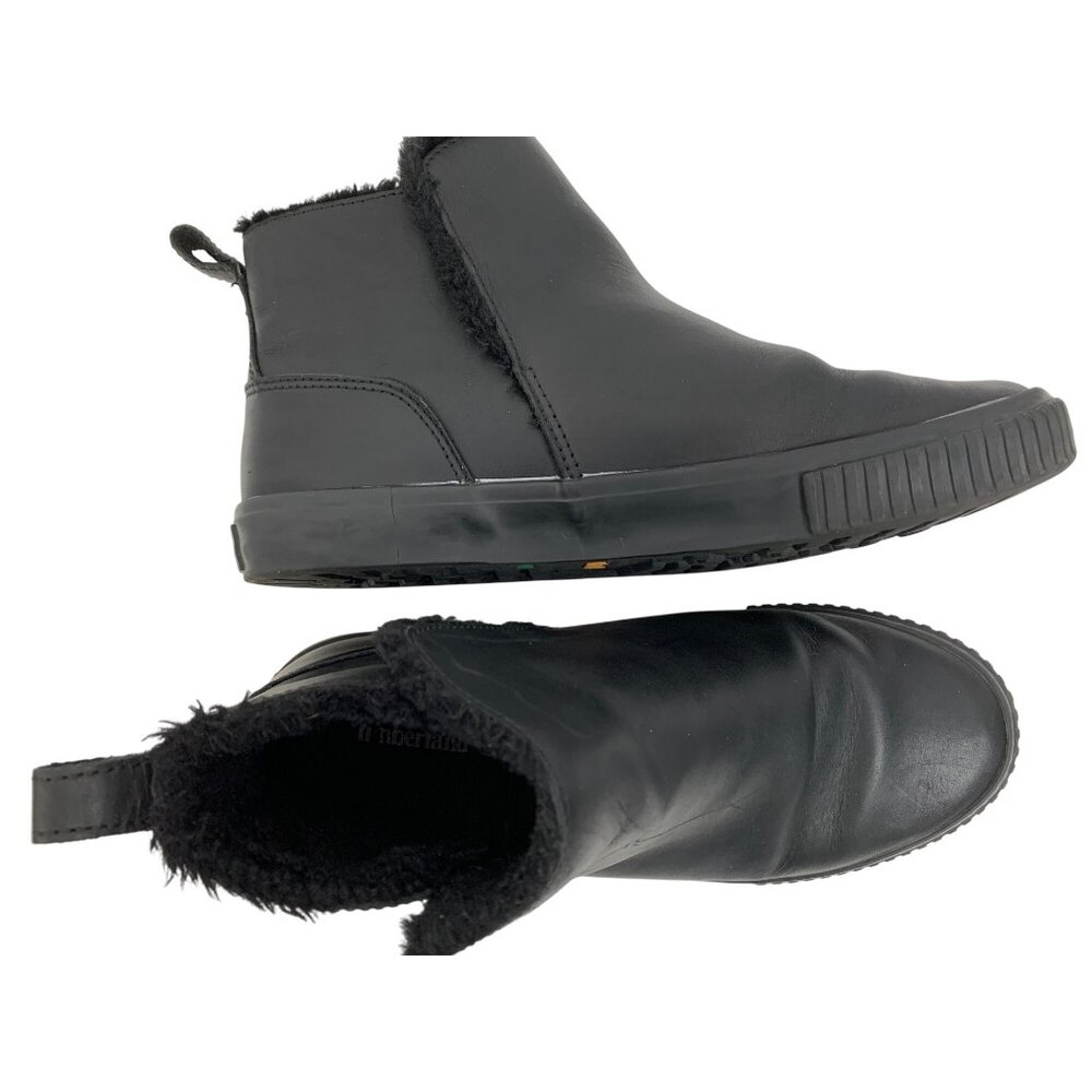 Timberland Skyla Bay Womens Leather Ankle Boots Size 8 Black Fleece U10662